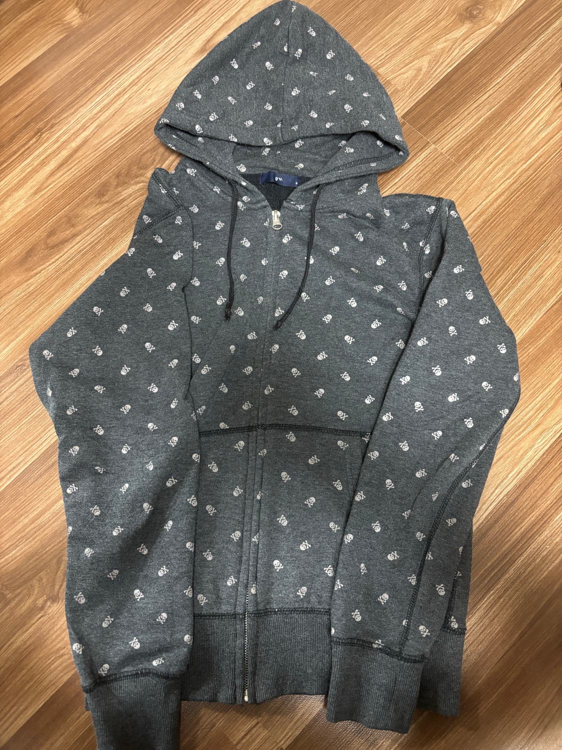 빈티지 펑크 해골 후드집업 상품이미지1