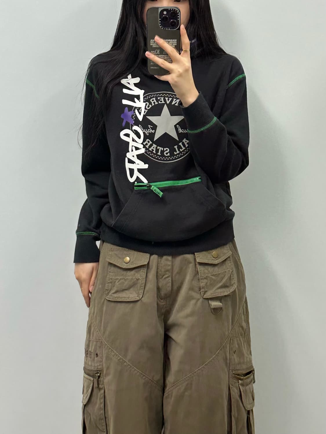 컨버스 y2k 와투케 스타 블랙 후드티 상품이미지1