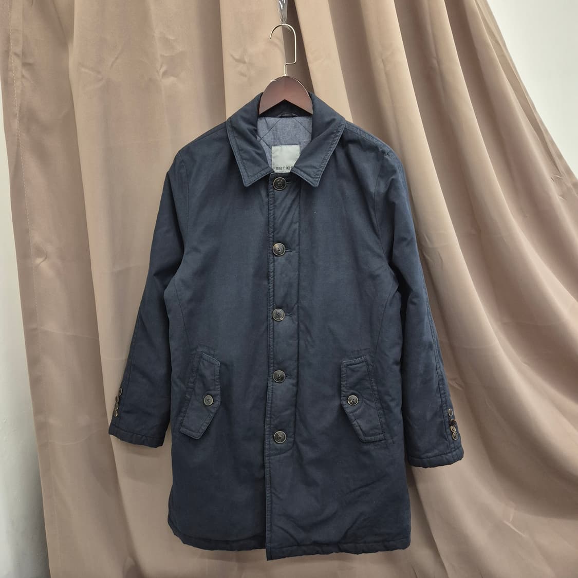 시리즈 싱글 브레스티드 패딩 코트 100 상품이미지1