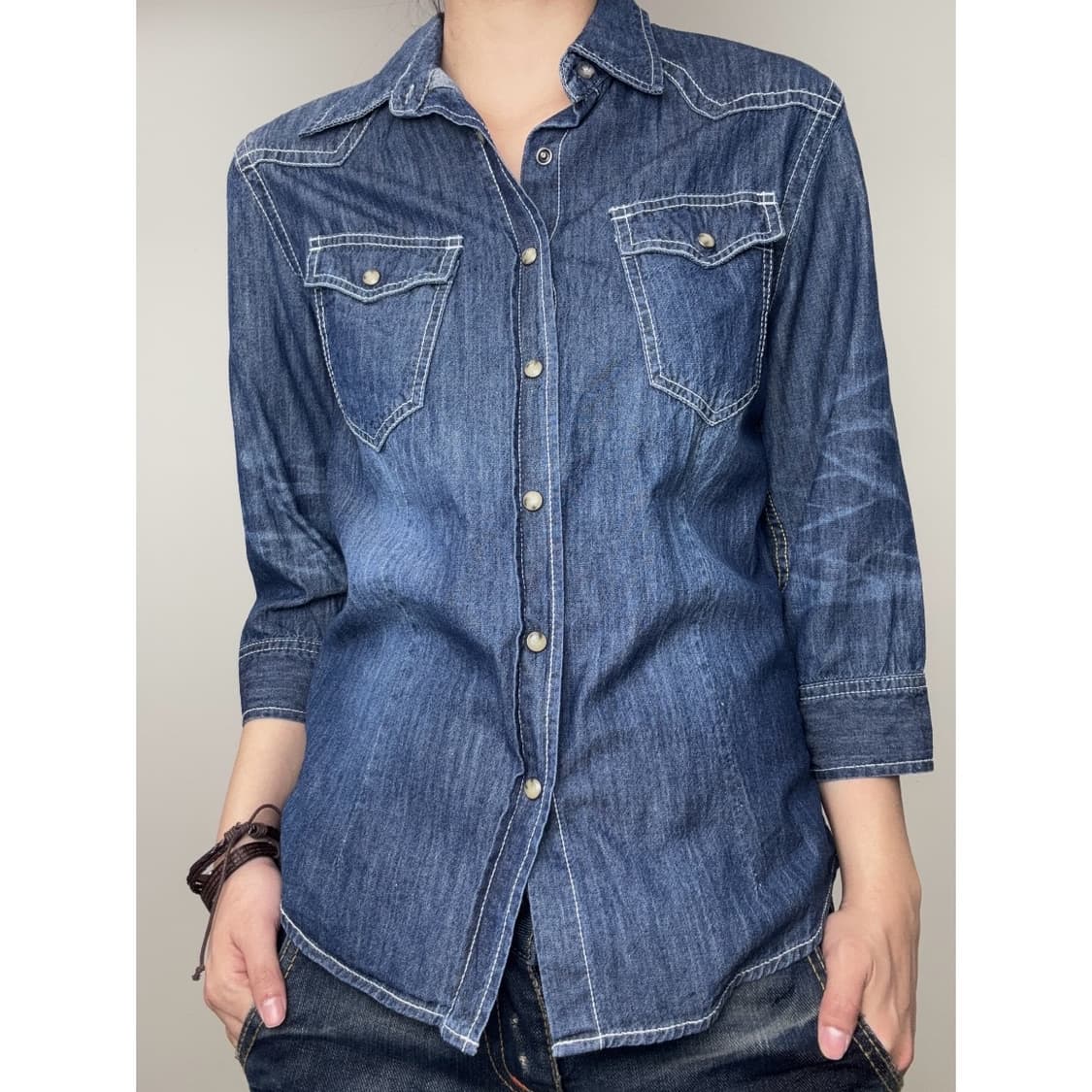 빈티지 웨스턴 데님 셔츠 상품이미지5