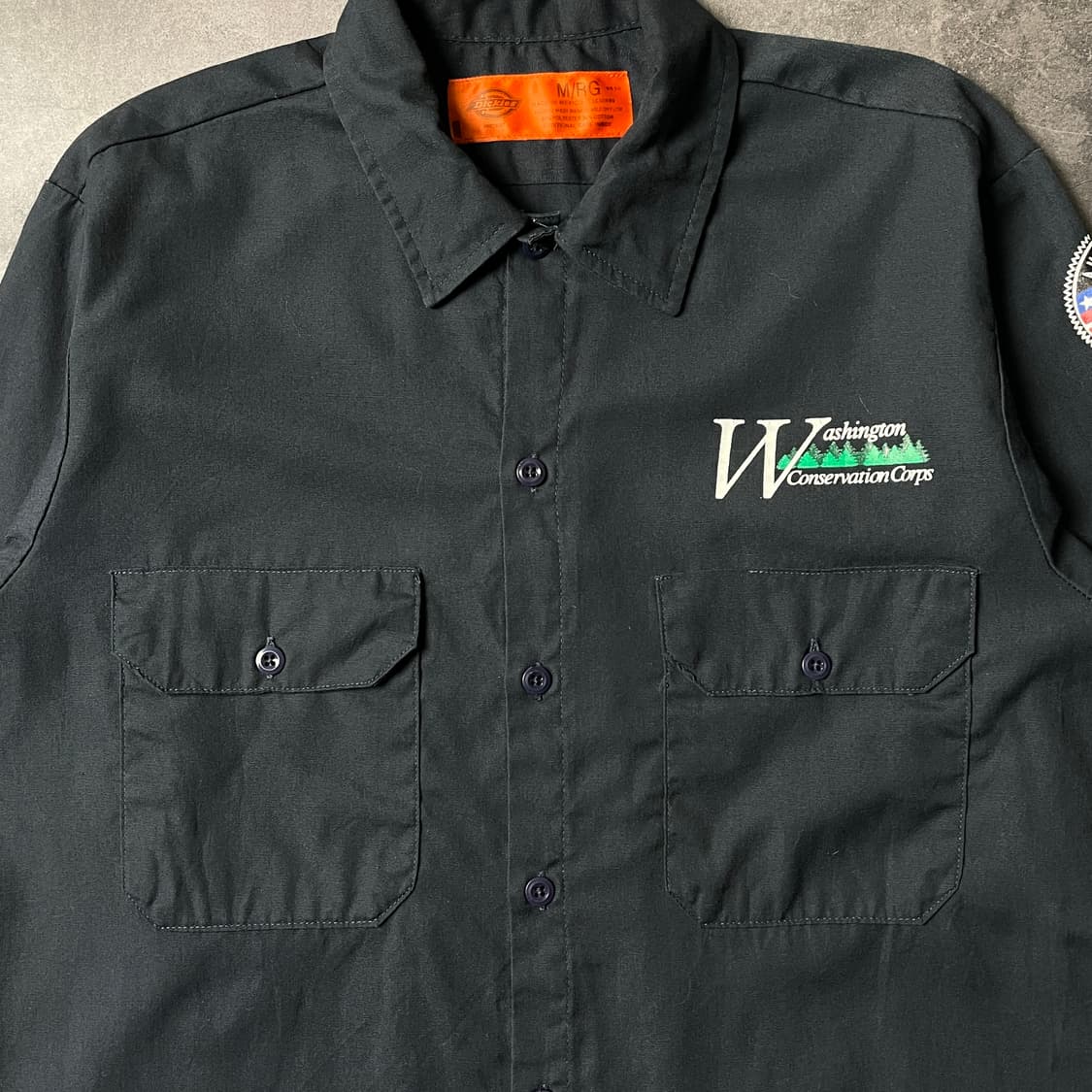 DICKIES 디키즈 빈티지 네이비 플랩포켓 워크 셔츠 A00948 상품이미지3