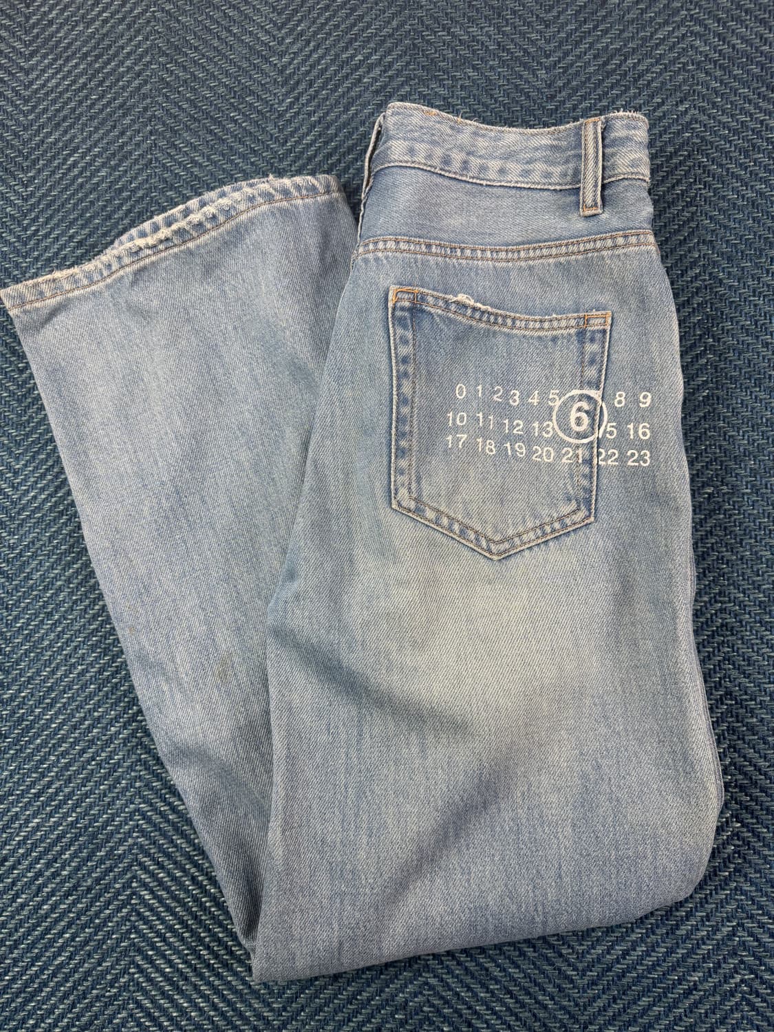 MM6 Maison Margiela 디스트레스드 와이드 데님 팬츠 상품이미지4