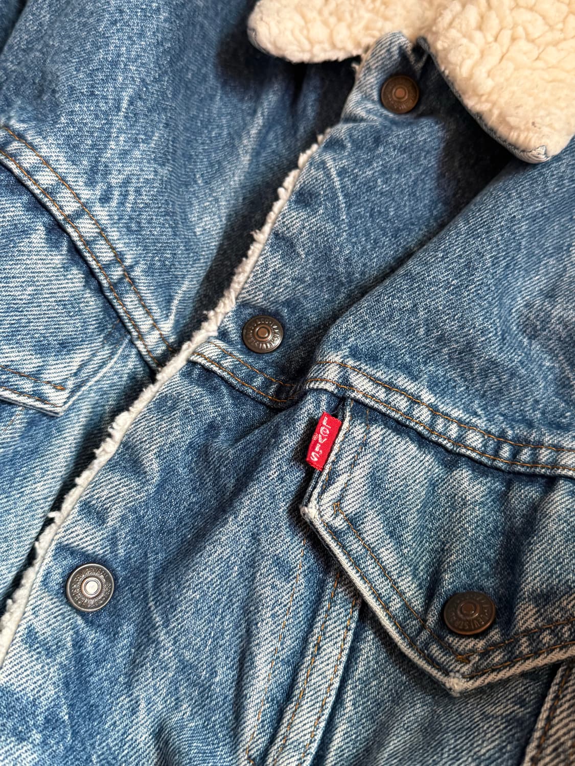 7,80s USA 리바이스 쉐르파 트러커 44R(XL) 상품이미지4