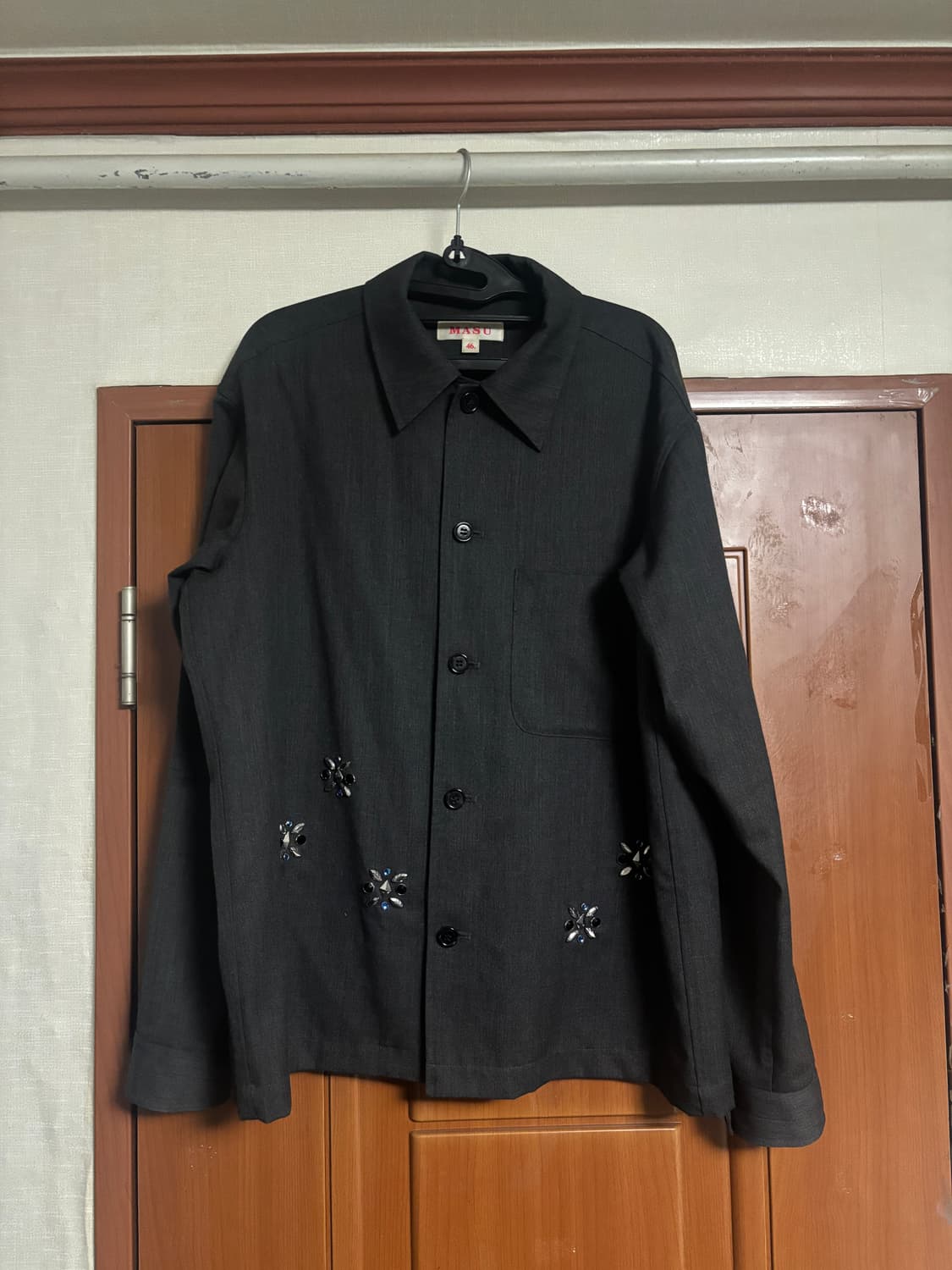 [46]MASU 24FW STUD SHIRT GREY 상품이미지1