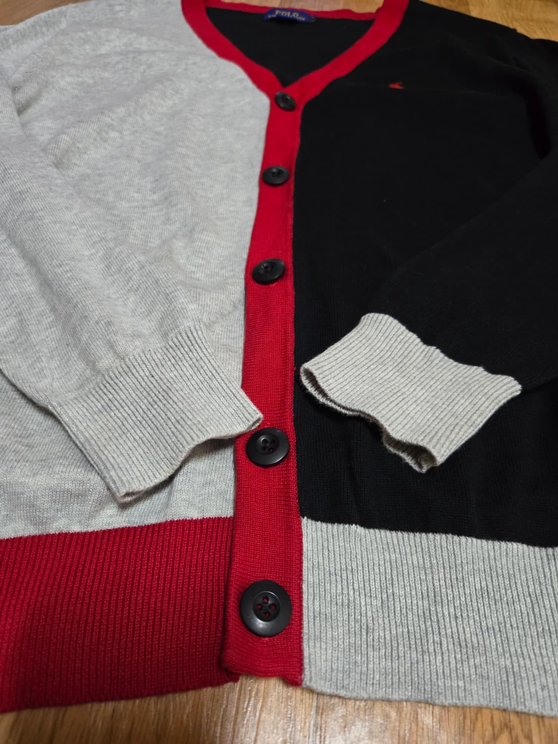 폴로 랄프로렌 정품 코튼 배색 가디건 상품이미지4