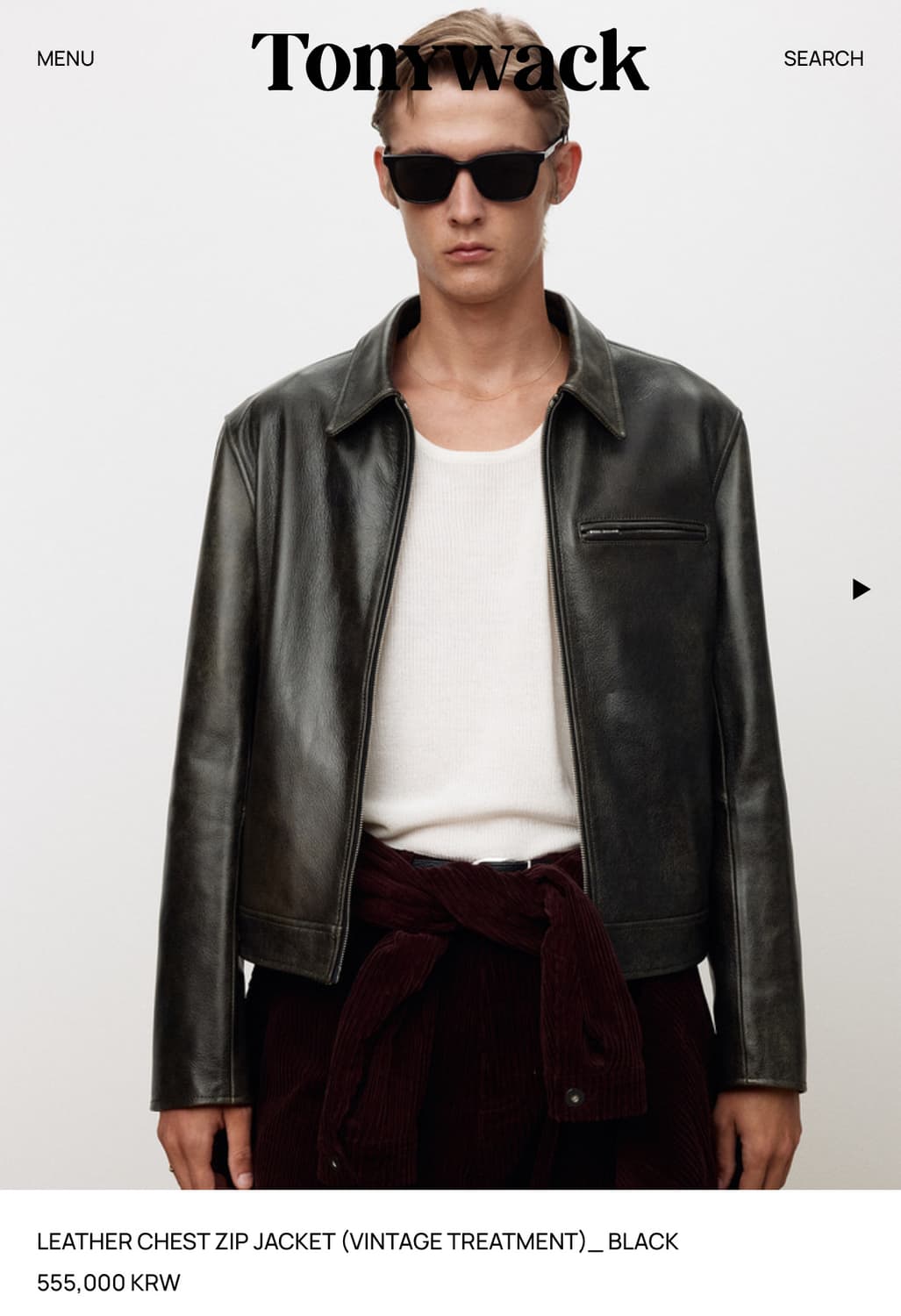 토니웩 레더자켓 25fw 빈티지 블랙 상품이미지1