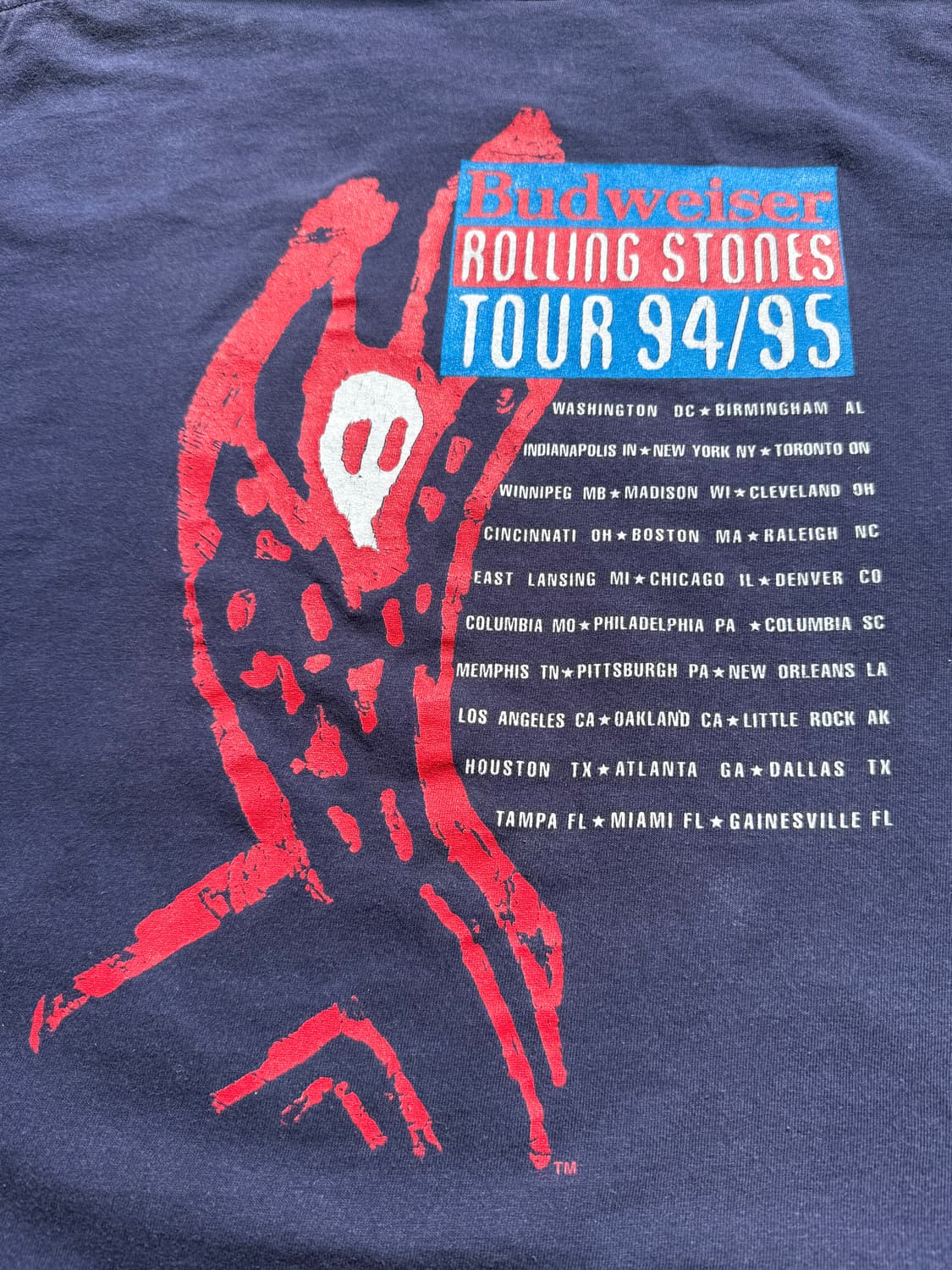 롤링스톤즈 1994s 부두라운지 투어 빈티지 티셔츠 상품이미지4