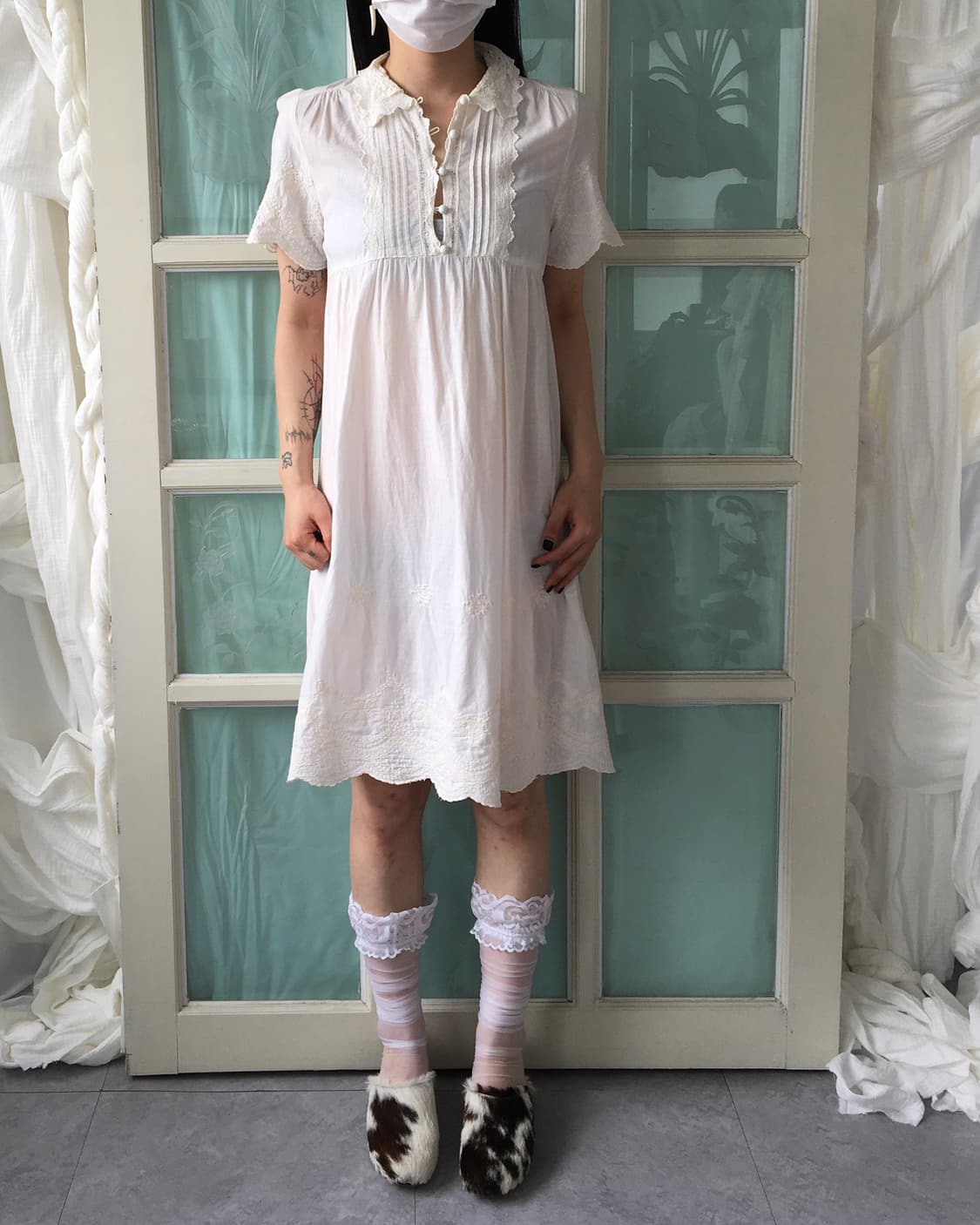 Ornament point shirt onepiece 상품이미지6