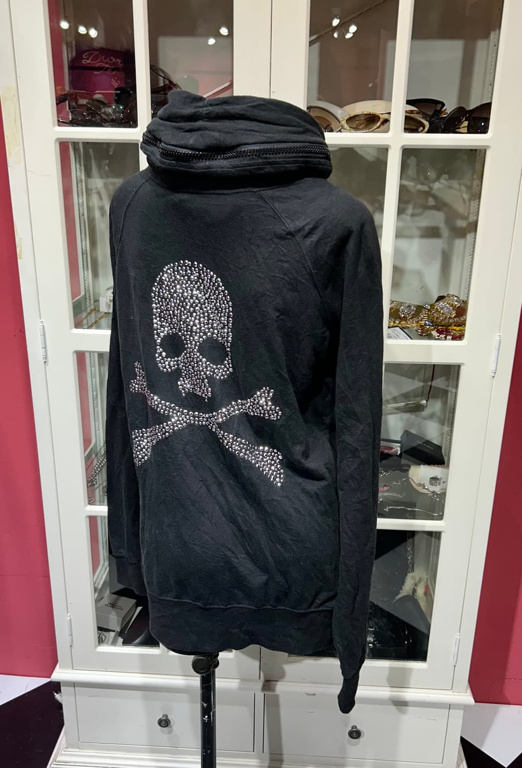 roen hooded zip up 로엔 스컬 디자인 보노 넥 후드집업 상품이미지2