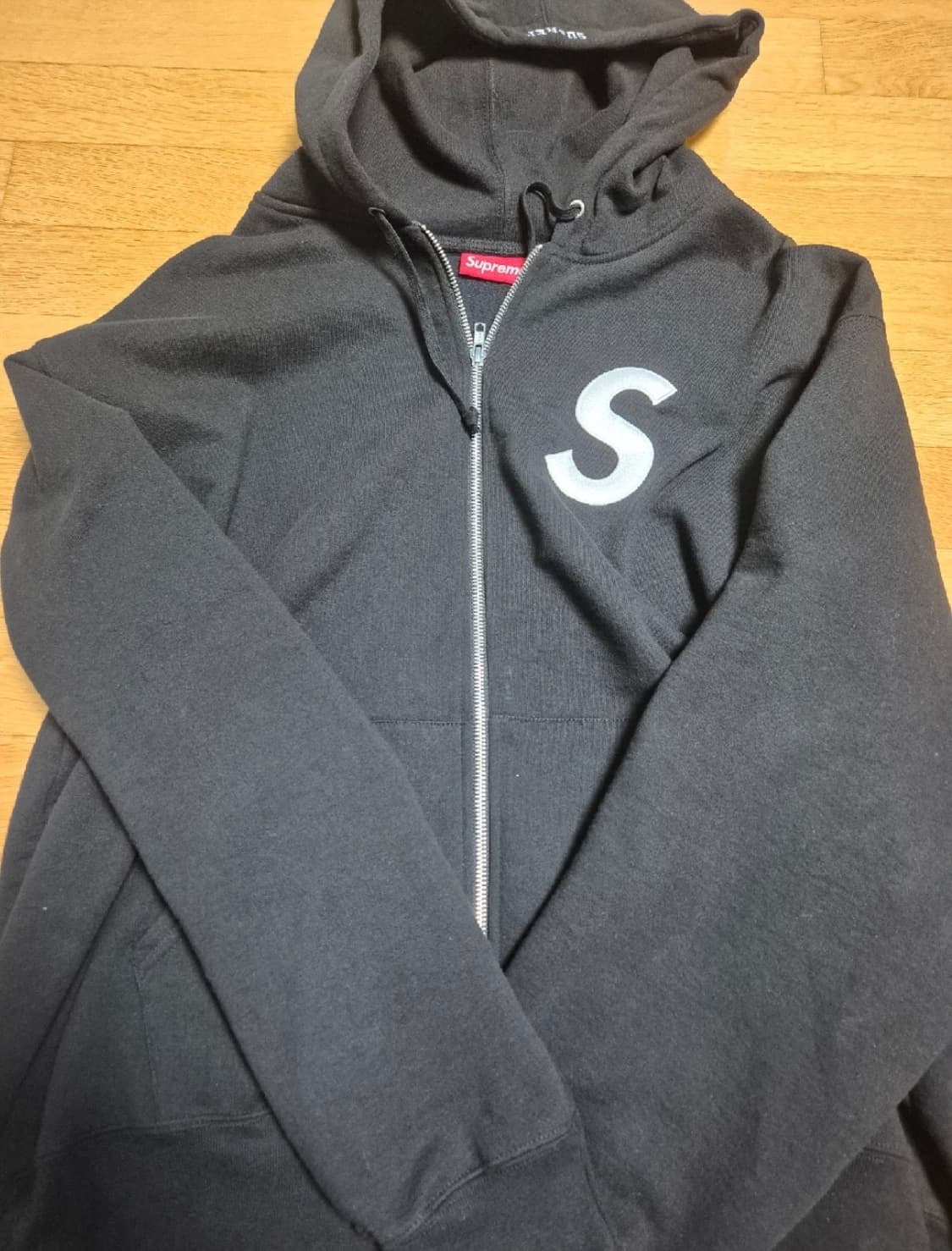 슈프림 S로고 후드 집업 블랙 24FW XL사이즈 상품이미지3