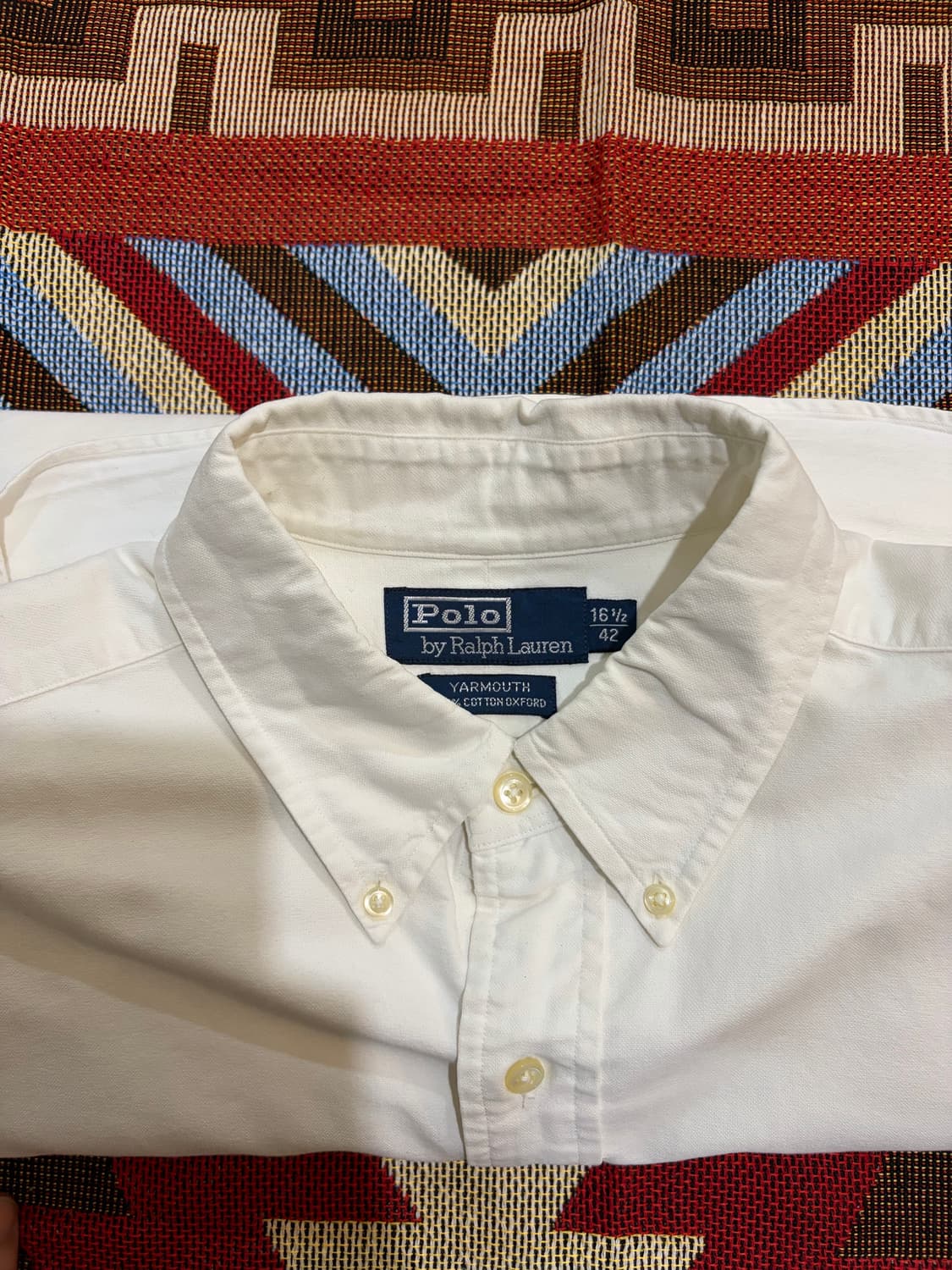 XXL) 90s 폴로 랄프로렌 야머스 셔츠 화이트 상품이미지9