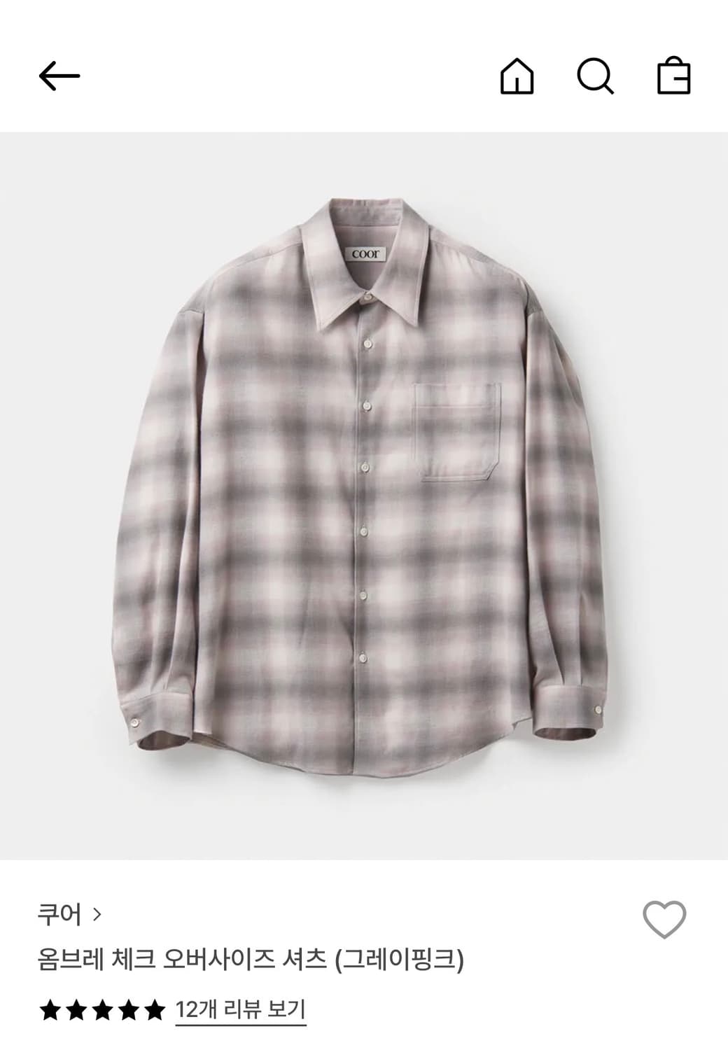 쿠어 옴브레 체크셔츠 상품이미지1