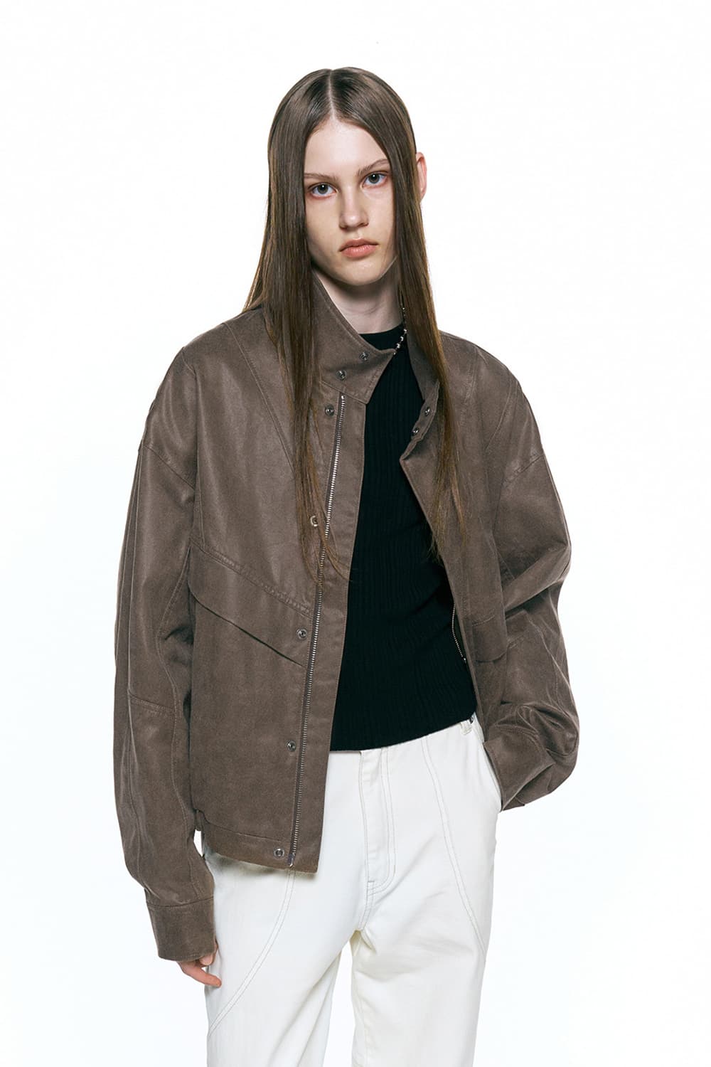 인사일런스 크랙 스웨이드 자켓 브라운 S 상품이미지2