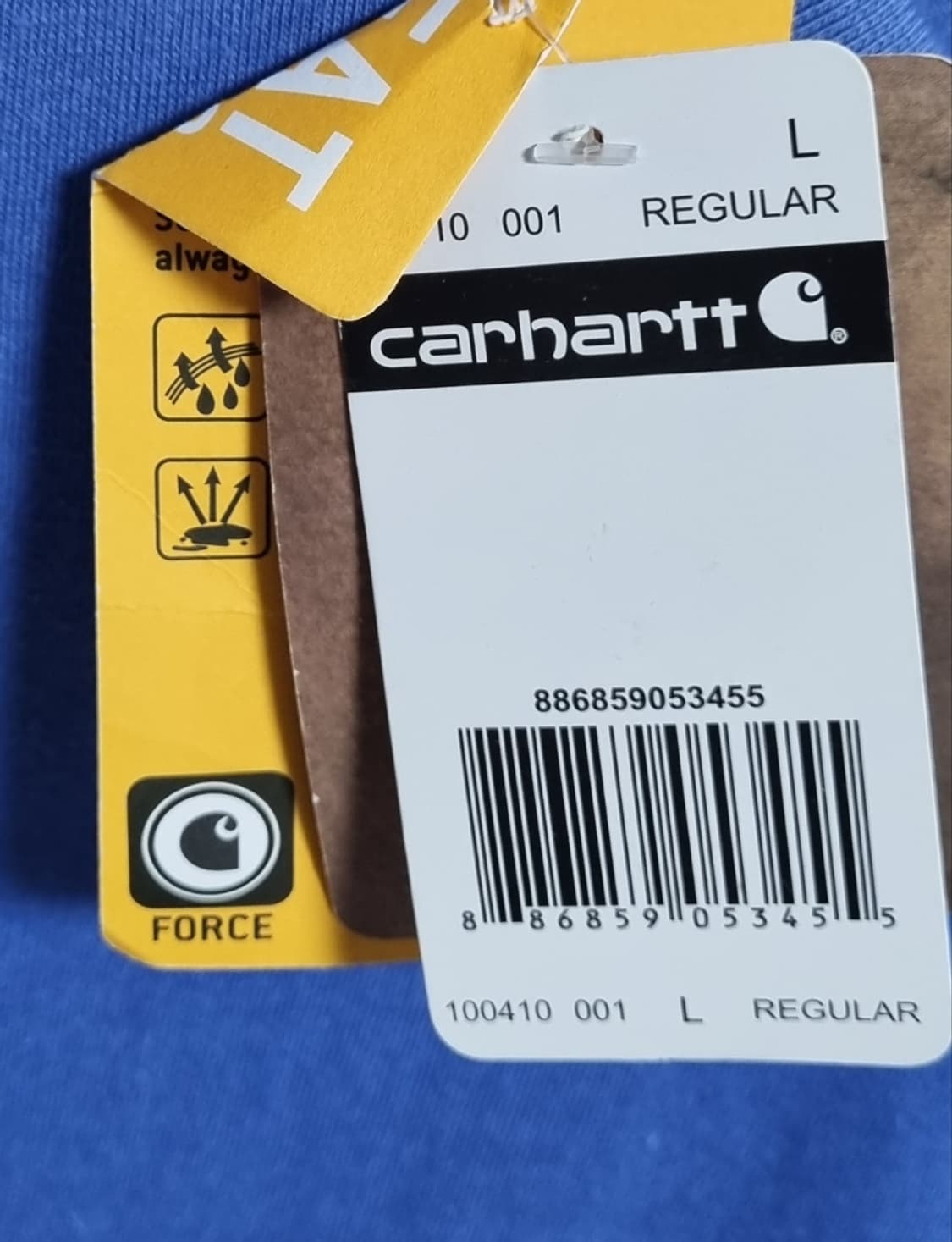 새상품) L (100) 칼하트 블루 포켓 반팔티 상품이미지3