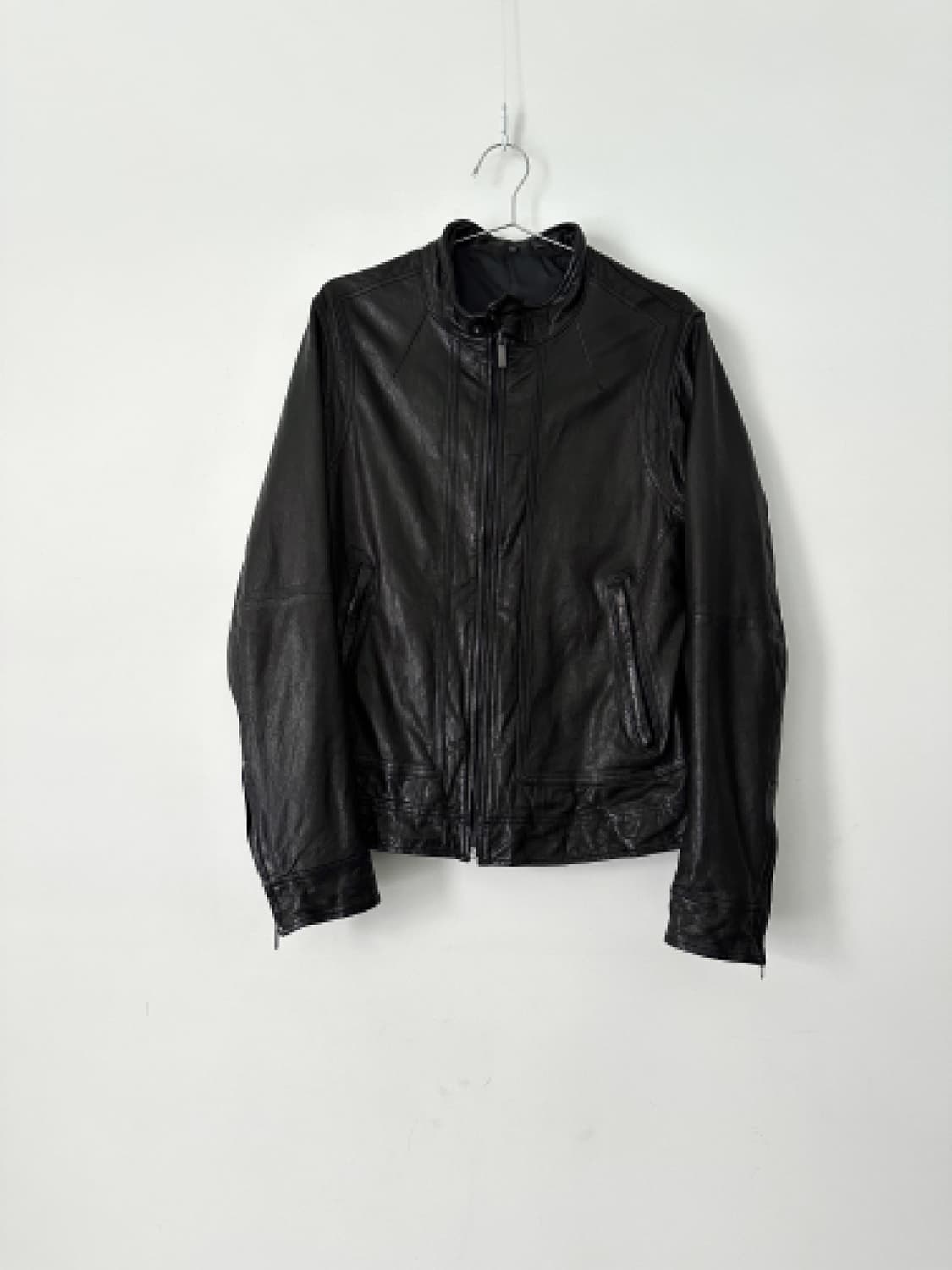 Basic loose lamb skins leather jacket /  상품이미지5