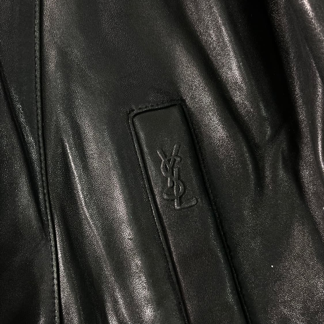 100 입생로랑 90s 램스킨 봄버 자켓 상품이미지4