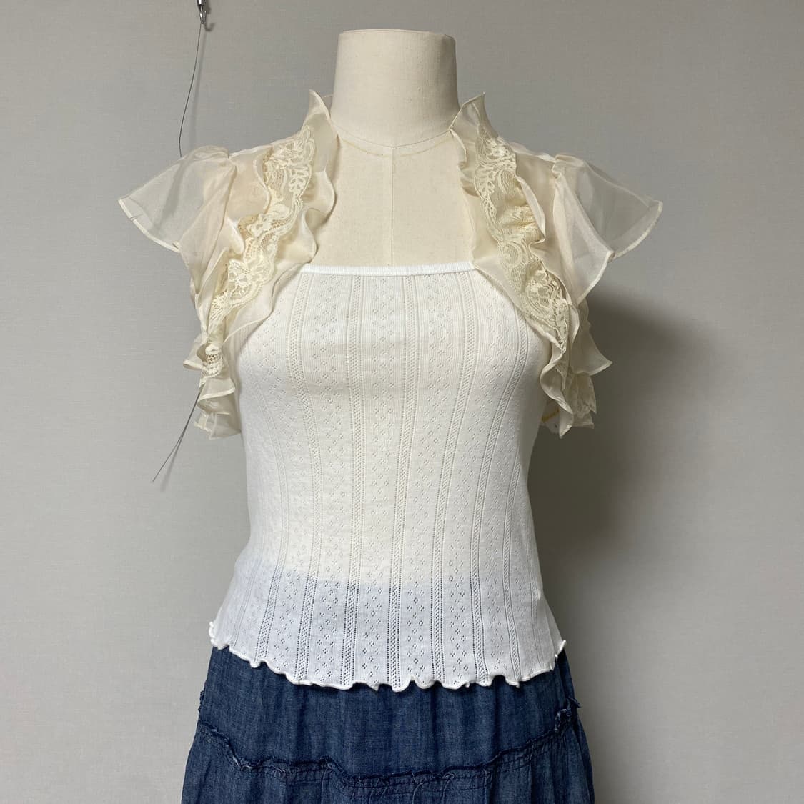 쉬폰 레이스 쁘띠 볼레로 상품이미지6