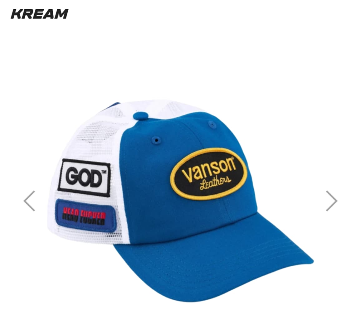 슈프림 x 히스테릭 글래머 x 밴슨 레더 메쉬 백 6-패널 블루 상품이미지2