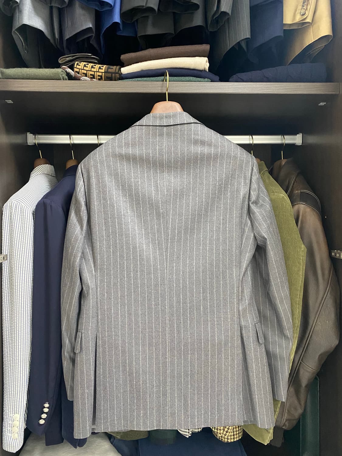 링자켓(Ring Jacket) 블랙라벨 그레이 스트라이프 수트(46) 상품이미지5