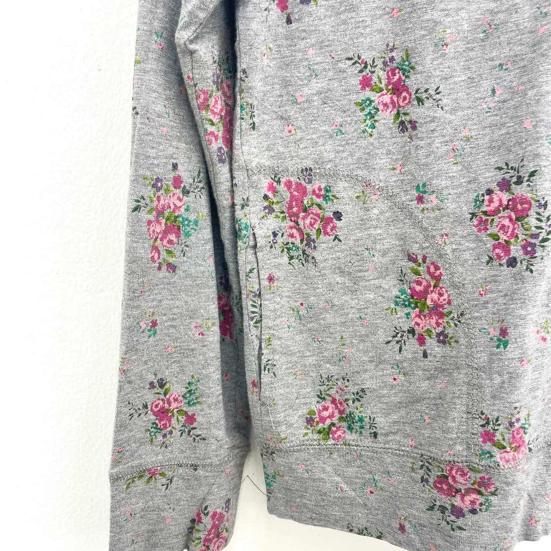 Grey flower pattern zip-up 상품이미지3