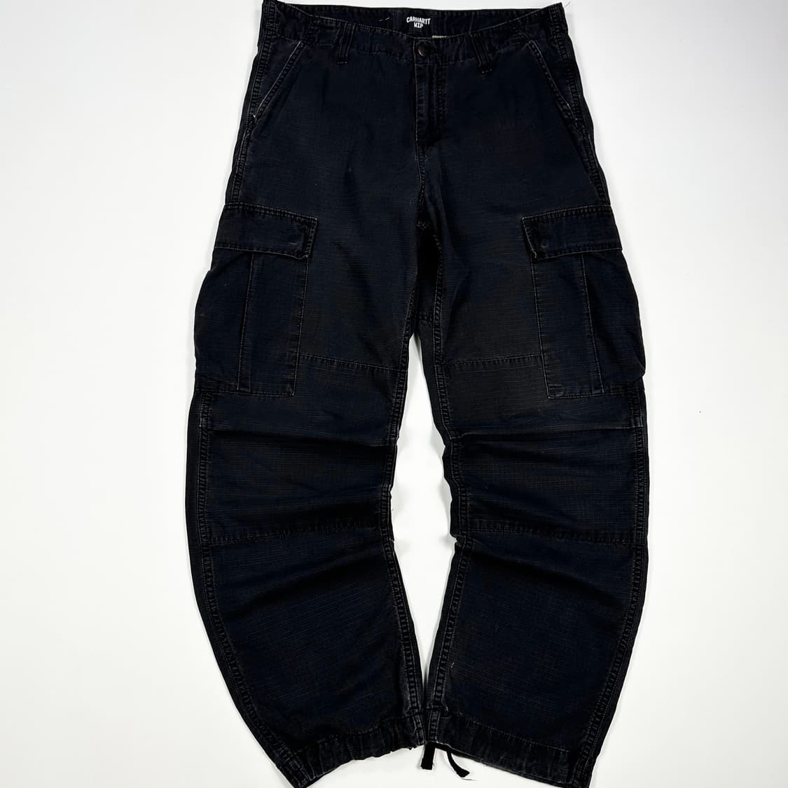 32칼하트 wip 립스탑 레귤러 스트링 카고팬츠 블랙 상품이미지2