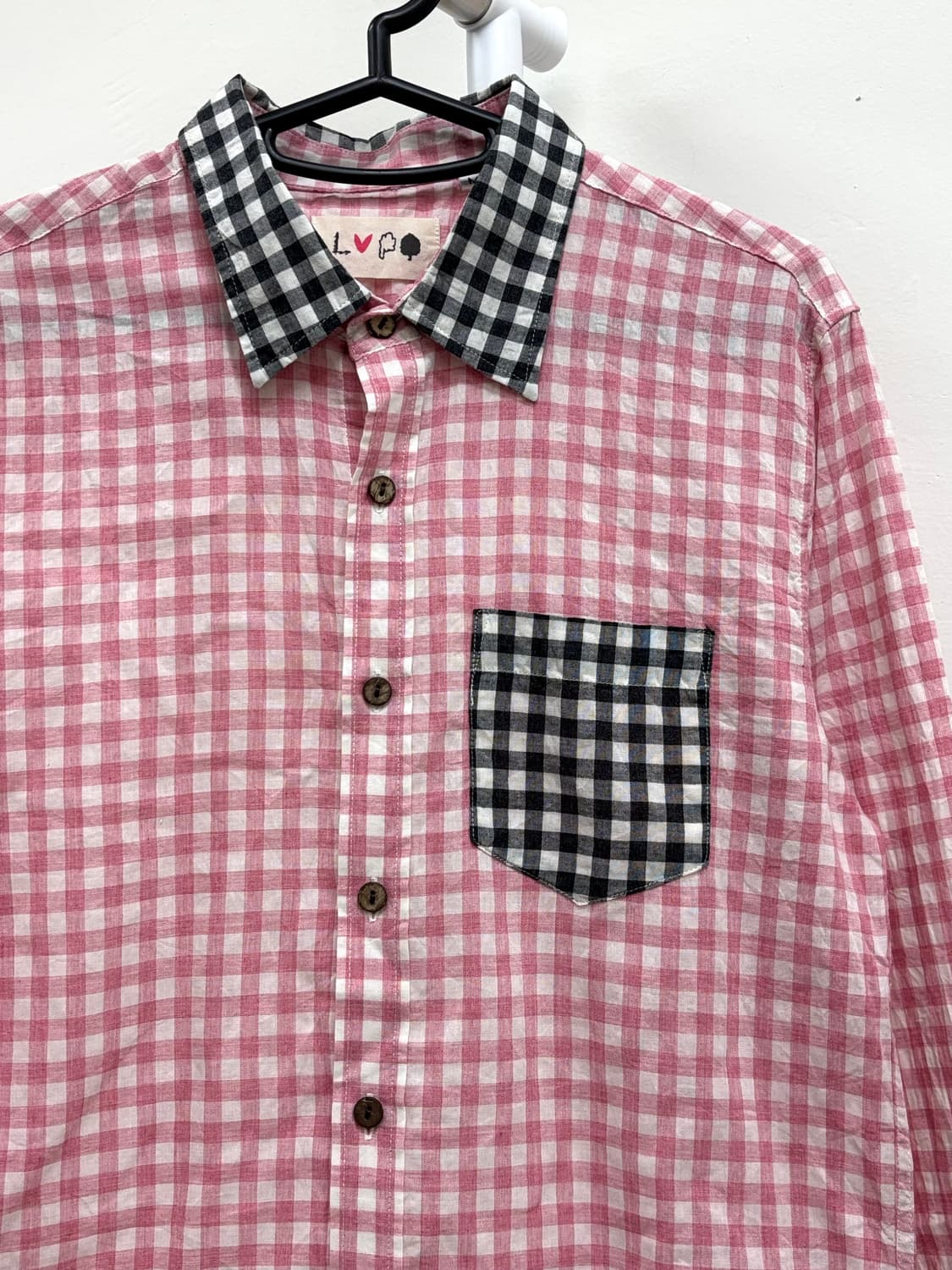 빈티지 키치 핑크 체크 셔츠 상품이미지8