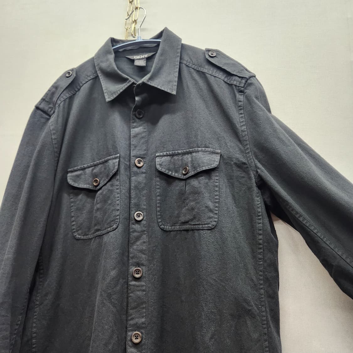 DKNY 코튼/울 혼방 견장/투포켓 셔츠형 자켓 XL(XL) 상품이미지2