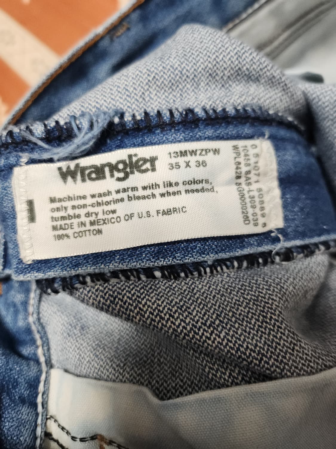 90s-00s랭글러(Wrangler) 13MWZ 데님팬츠US Fabric 상품이미지6