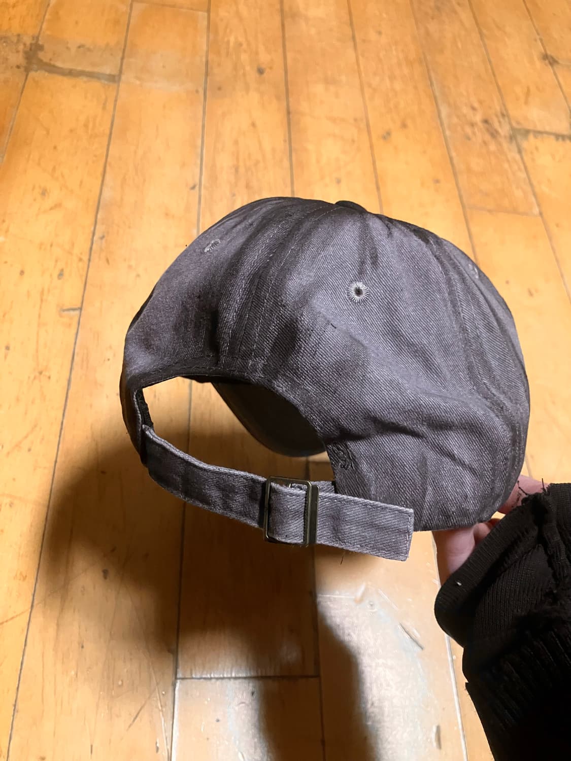 Japanese 90s 그런지 컷팅 워시드 페인티드 볼캡  그레이 상품이미지3