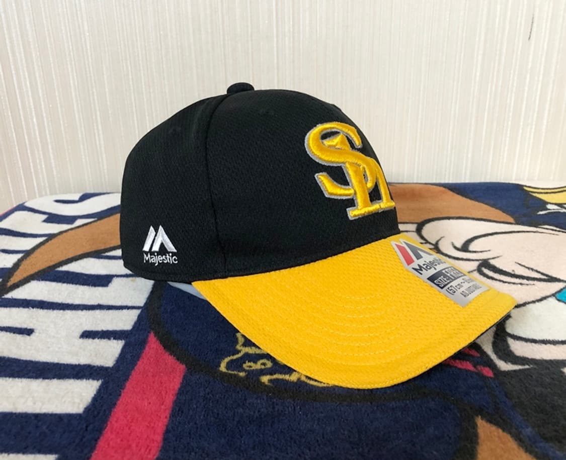 NPB 마제스틱 후쿠오카 소프트뱅크호크스 모자/게임캡 57-61 상품이미지6
