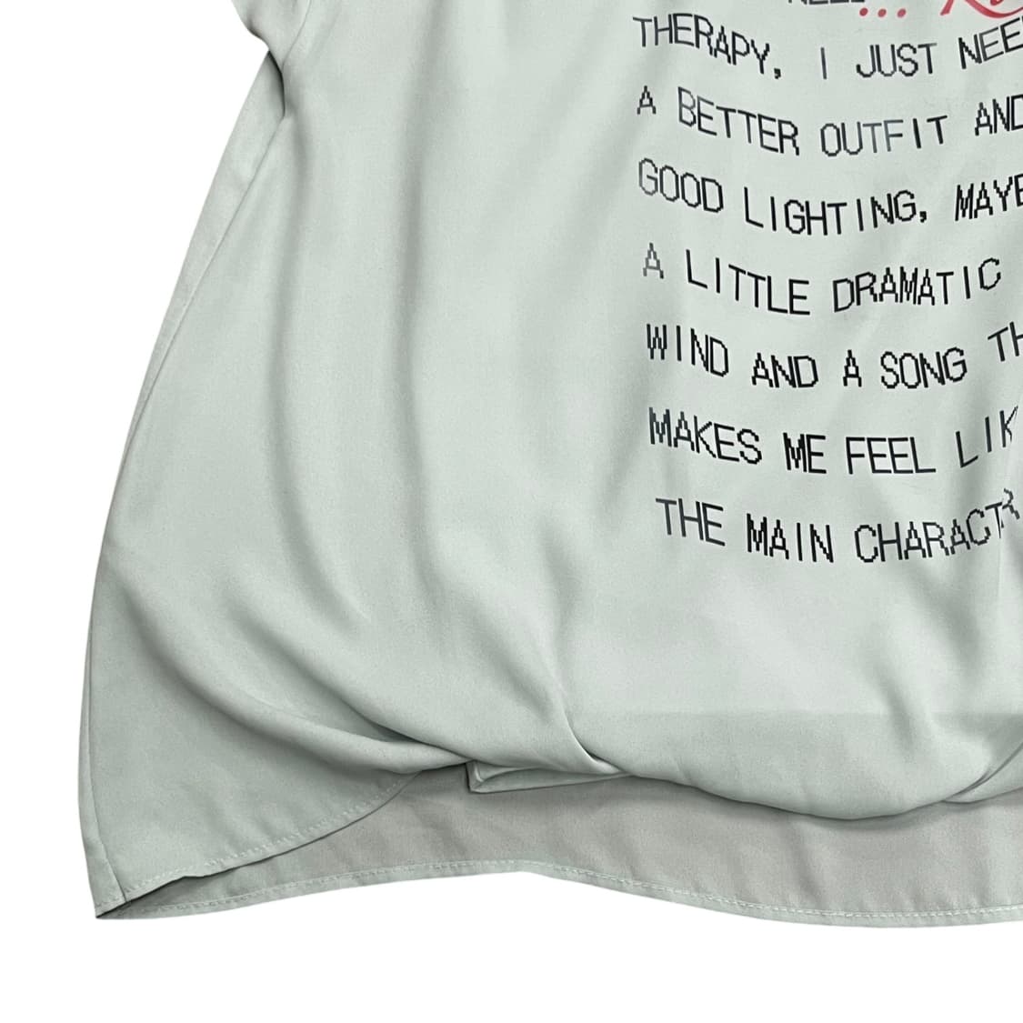 Mint Lettering Loose Short Sleeve Blouse 상품이미지6