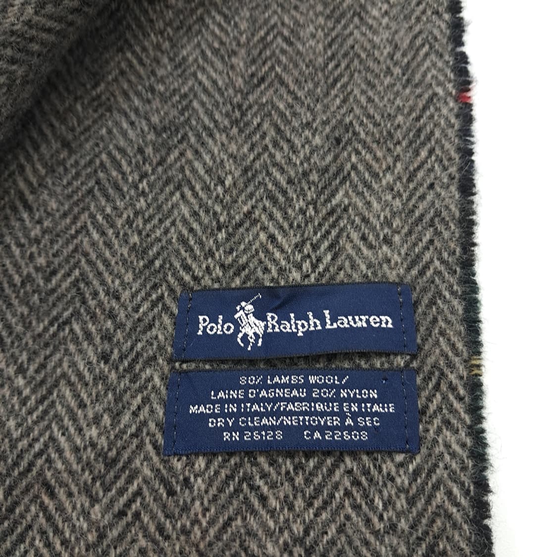 MX294 폴로 랄프로렌 블랙워치 헤링본 램스울 양면 목도리 머플러 상품이미지6