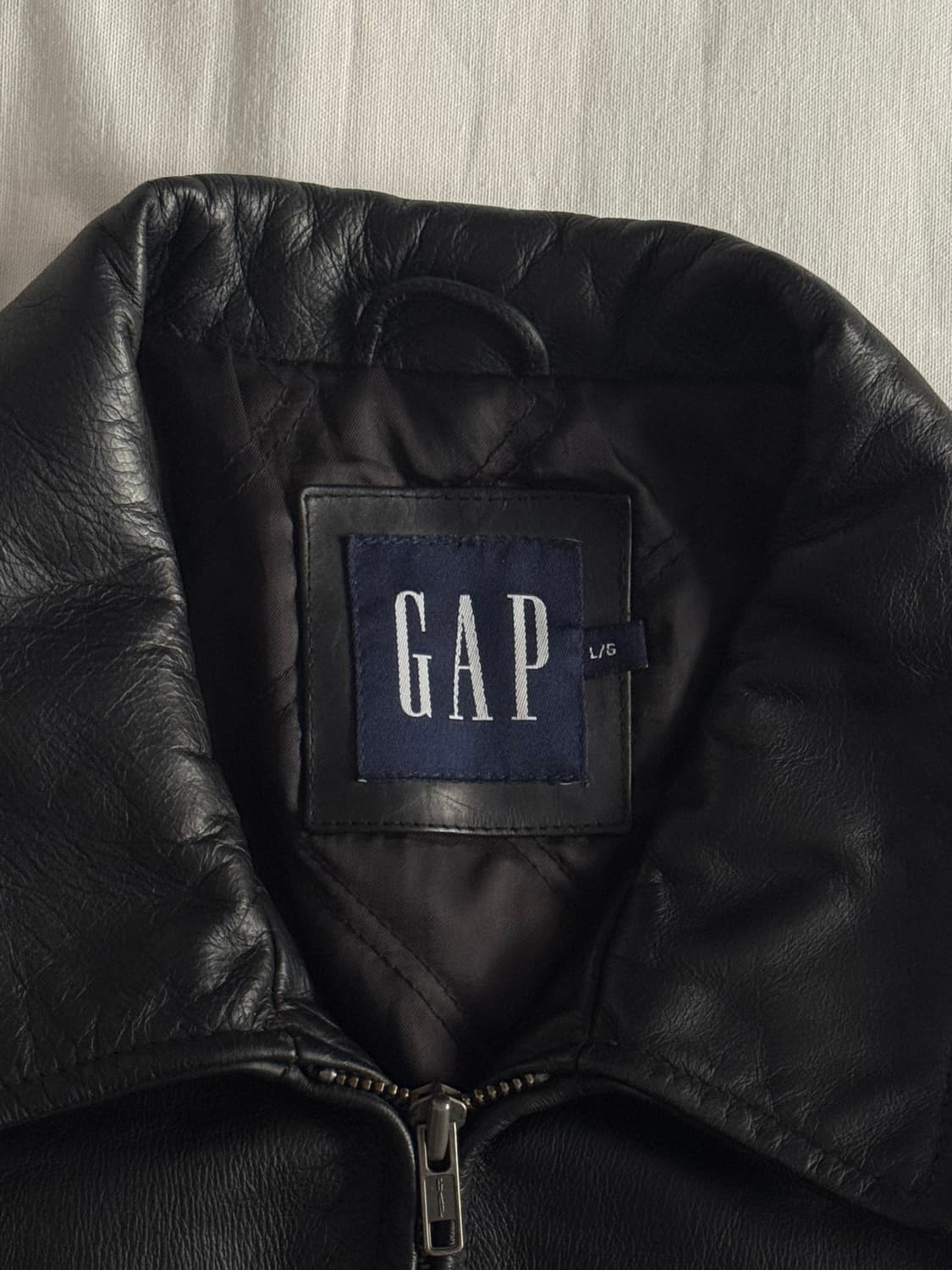 [L] 올드갭 싱글 집업 레더 자켓 상품이미지3