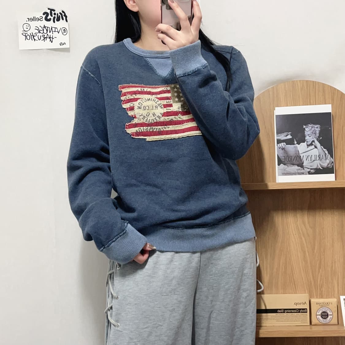 [정품] 폴로진스 네이비 빅로고 맨투맨 [ S ] 상품이미지1