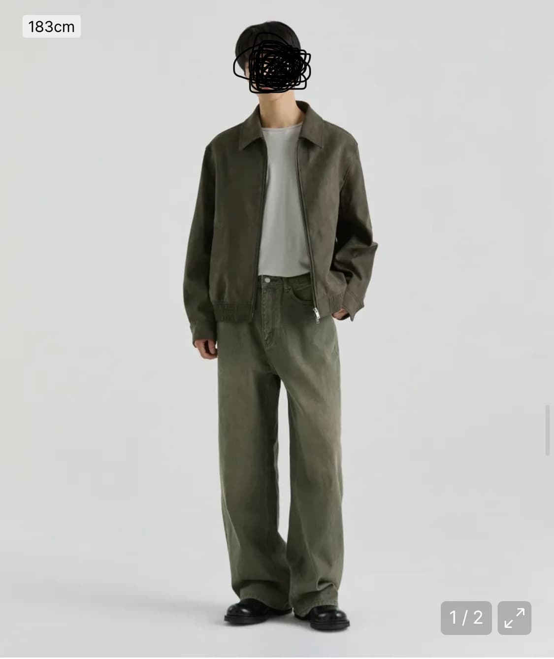 신세틱 스웨이드 미니멀 블루종 재킷 상품이미지1