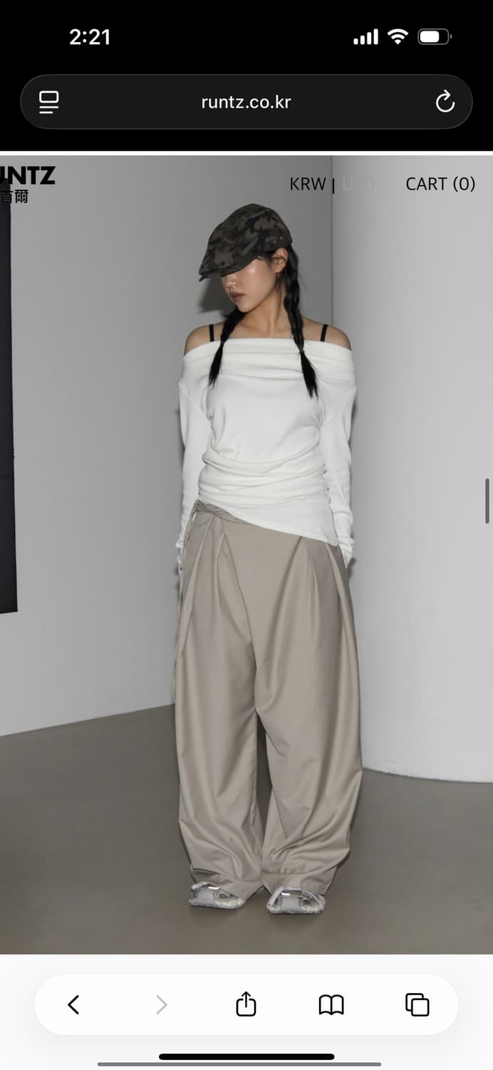 와이드 랩 슬랙스 (베이지/그레이) 상품이미지2