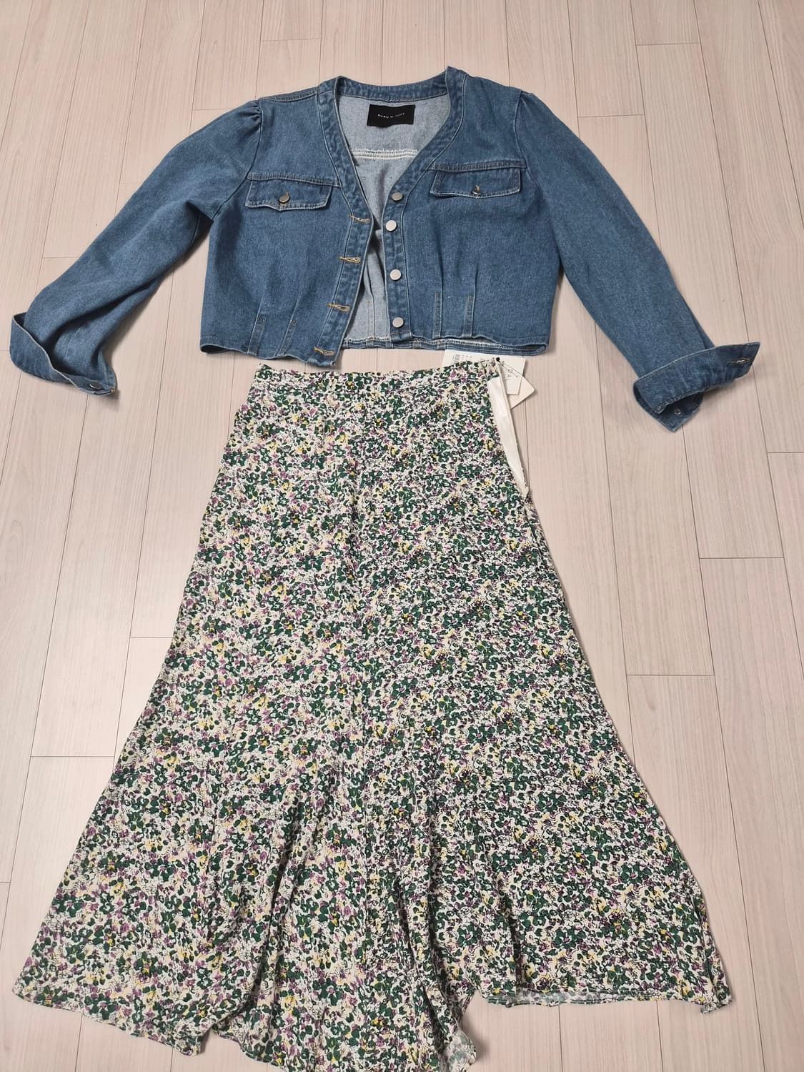 택달린새상품 롱 플라워 스커트 상품이미지2