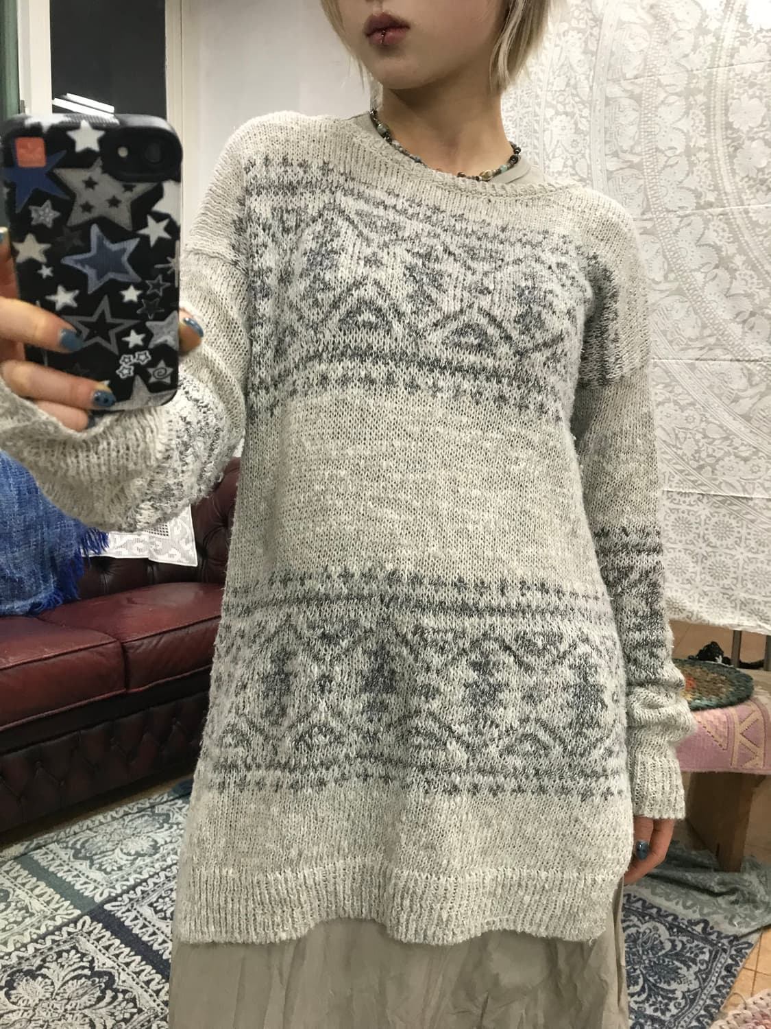 홀리스터 여성 빈티지 트임 라운드 니트  상품이미지1