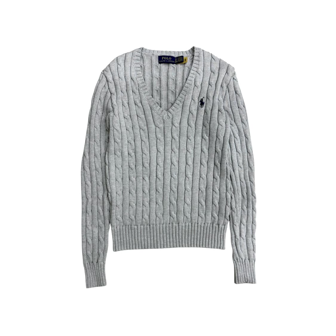 폴로 랄프로렌 여자 여성 우먼스 브이넥 케이블 니트 xs 상품이미지1