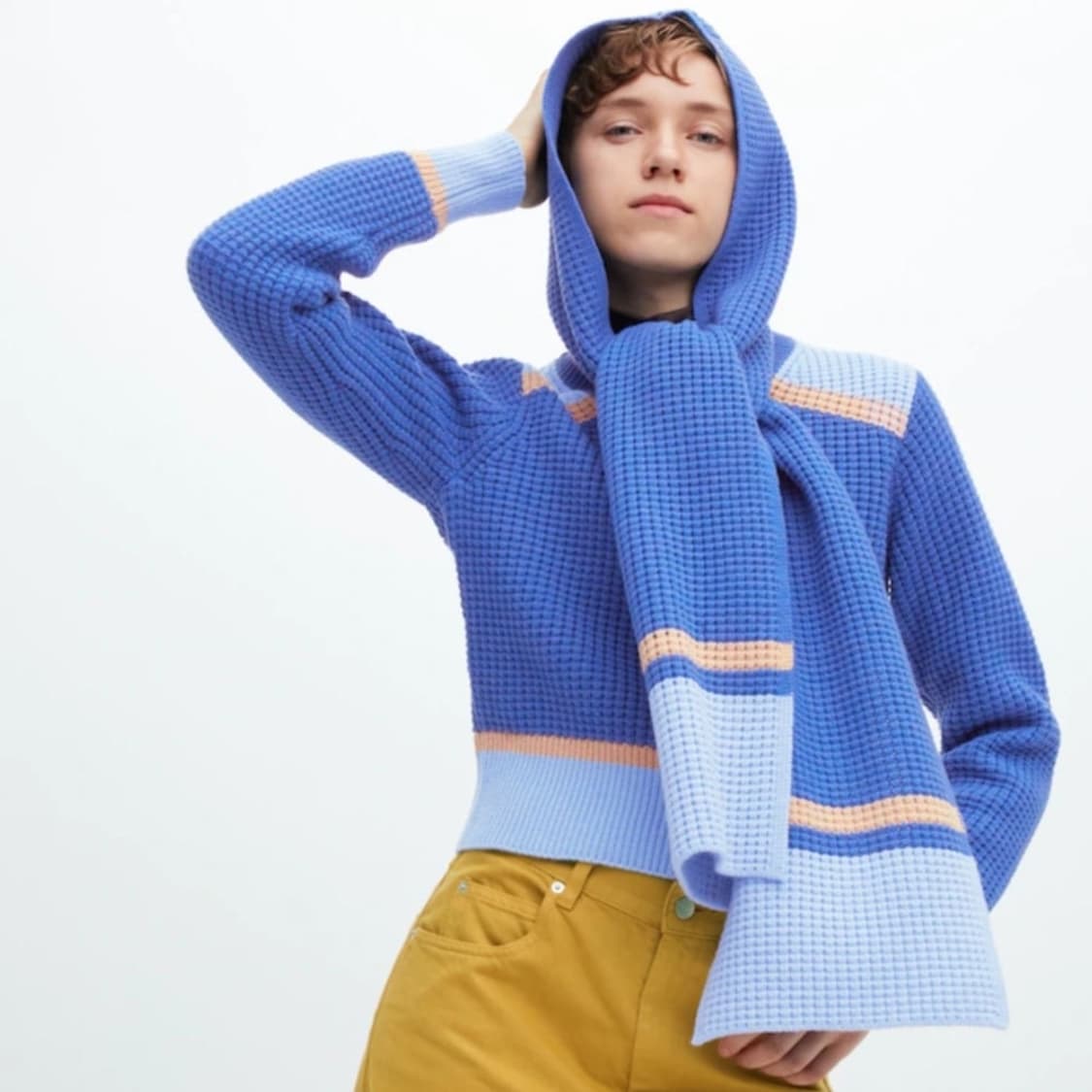 유니클로 마르니 팝콘 니트 후드 머플러 상품이미지3