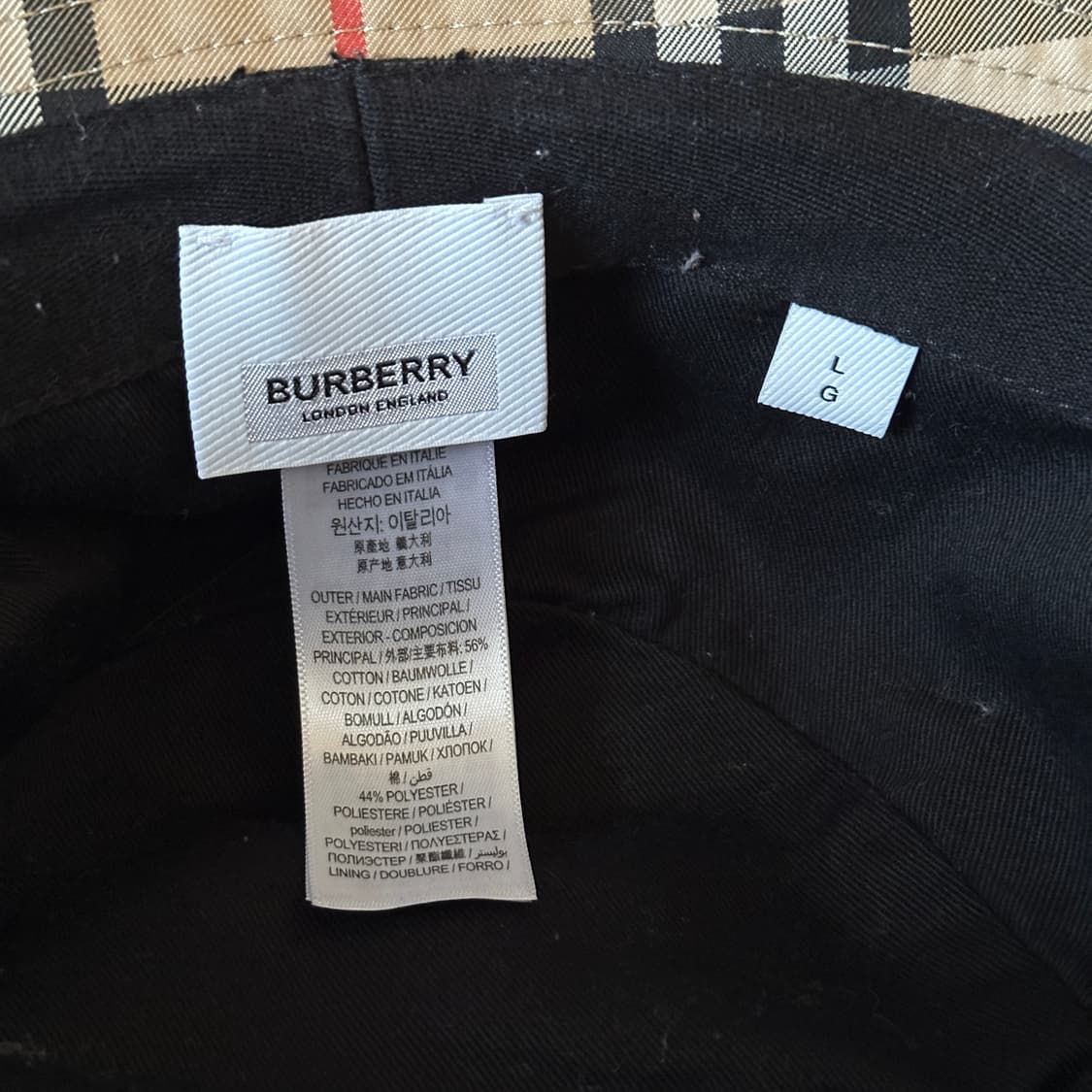 [L] 버버리 빈티지 노바체크 코튼 버킷햇 상품이미지4