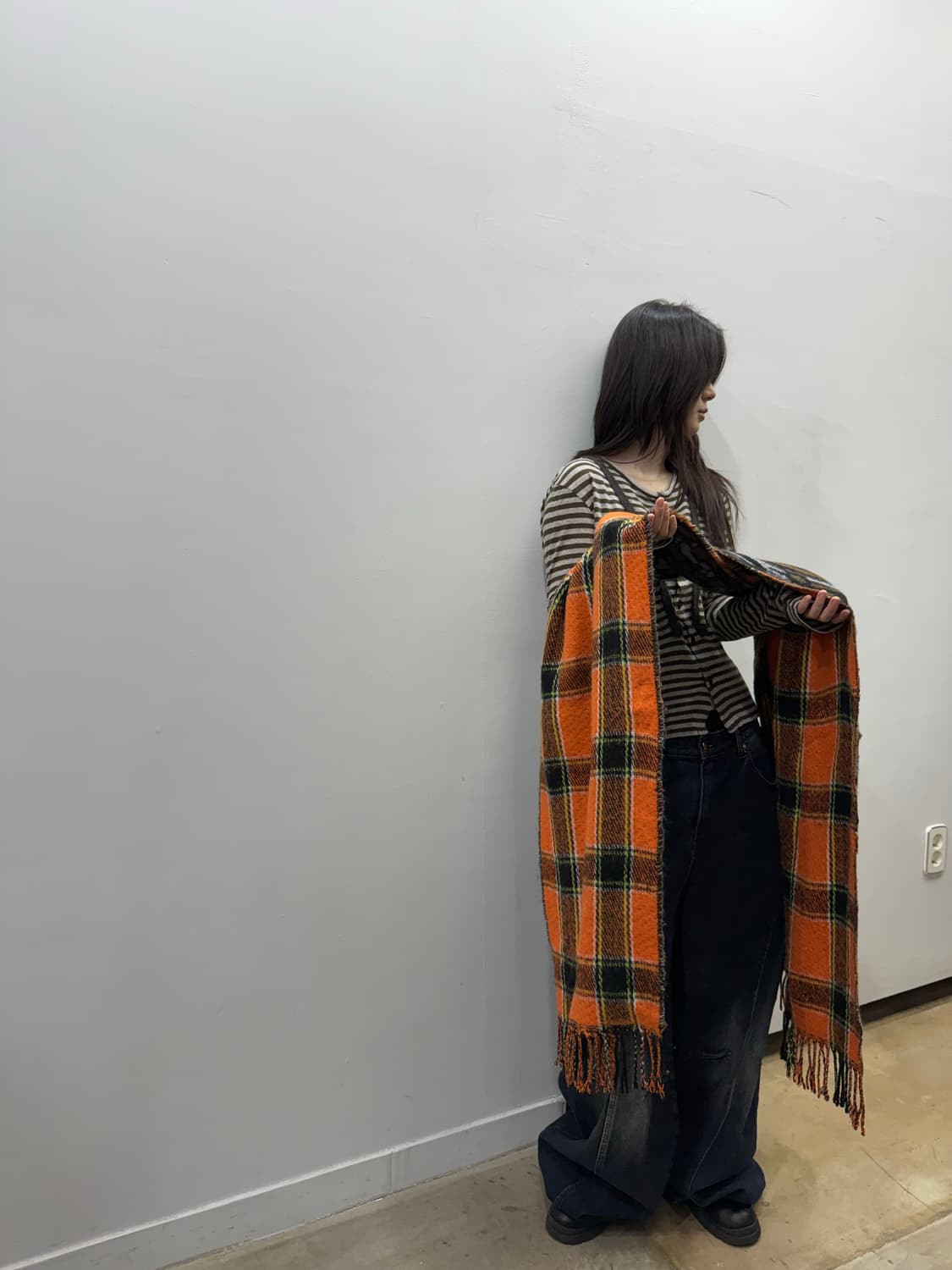 스투시 리버시블 리얼트리&체크 패턴 머플러 상품이미지2