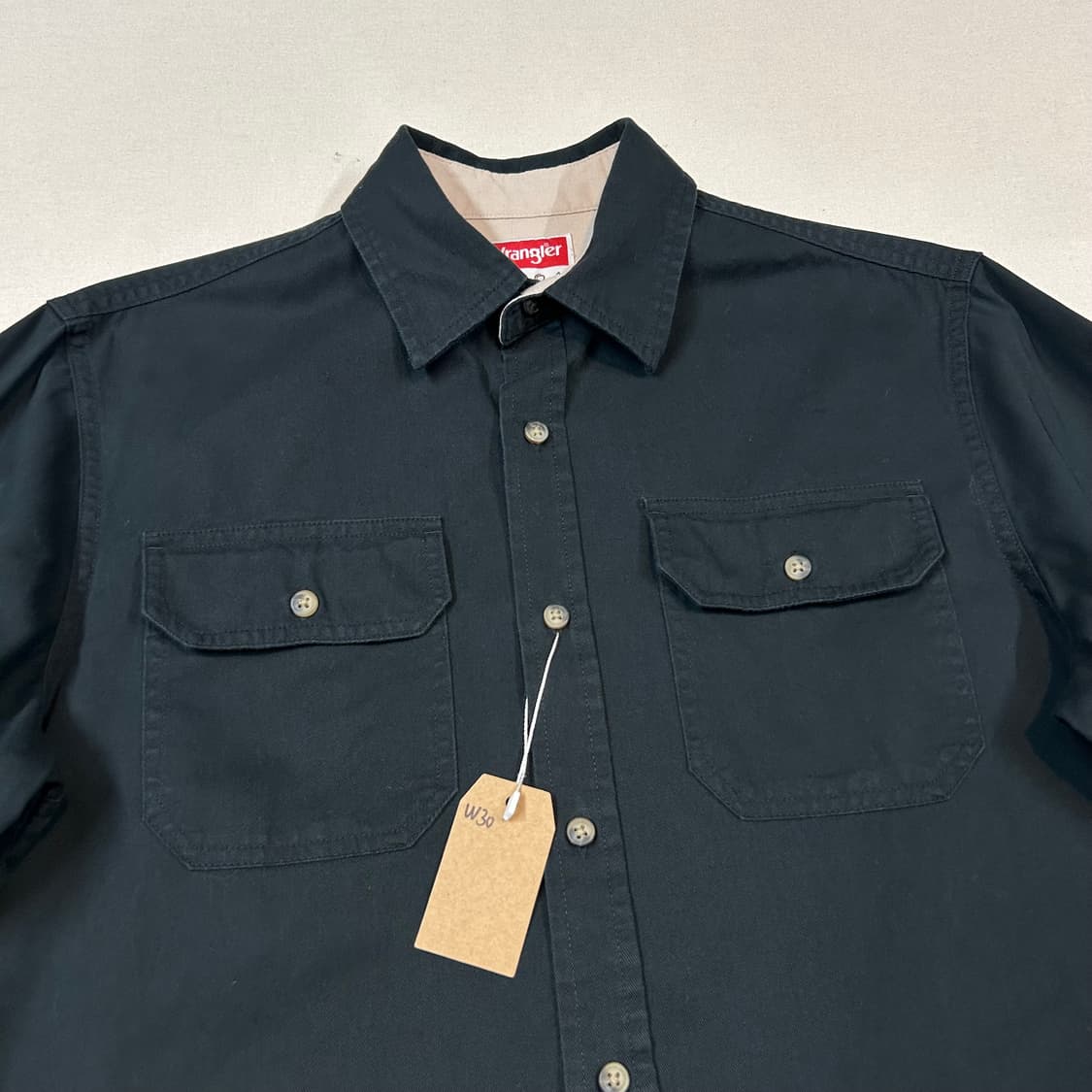 S) Wrangler 랭글러 투포켓 워크웨어 코튼 셔츠 블랙 W30 상품이미지3