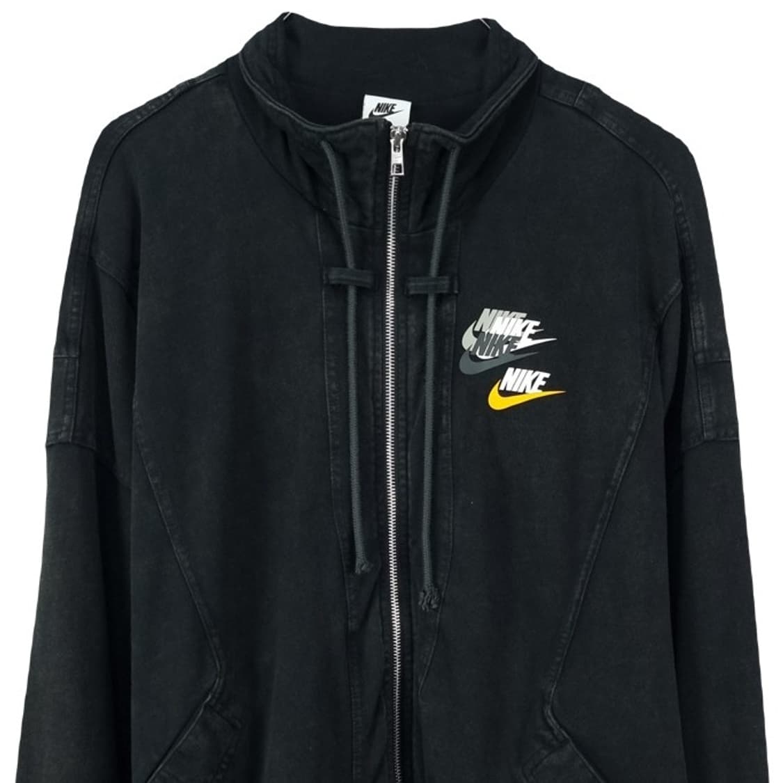 [나이키] 빈티지 가공 워시드 오버핏 스웻 집업 자켓 블랙 M18726 상품이미지4