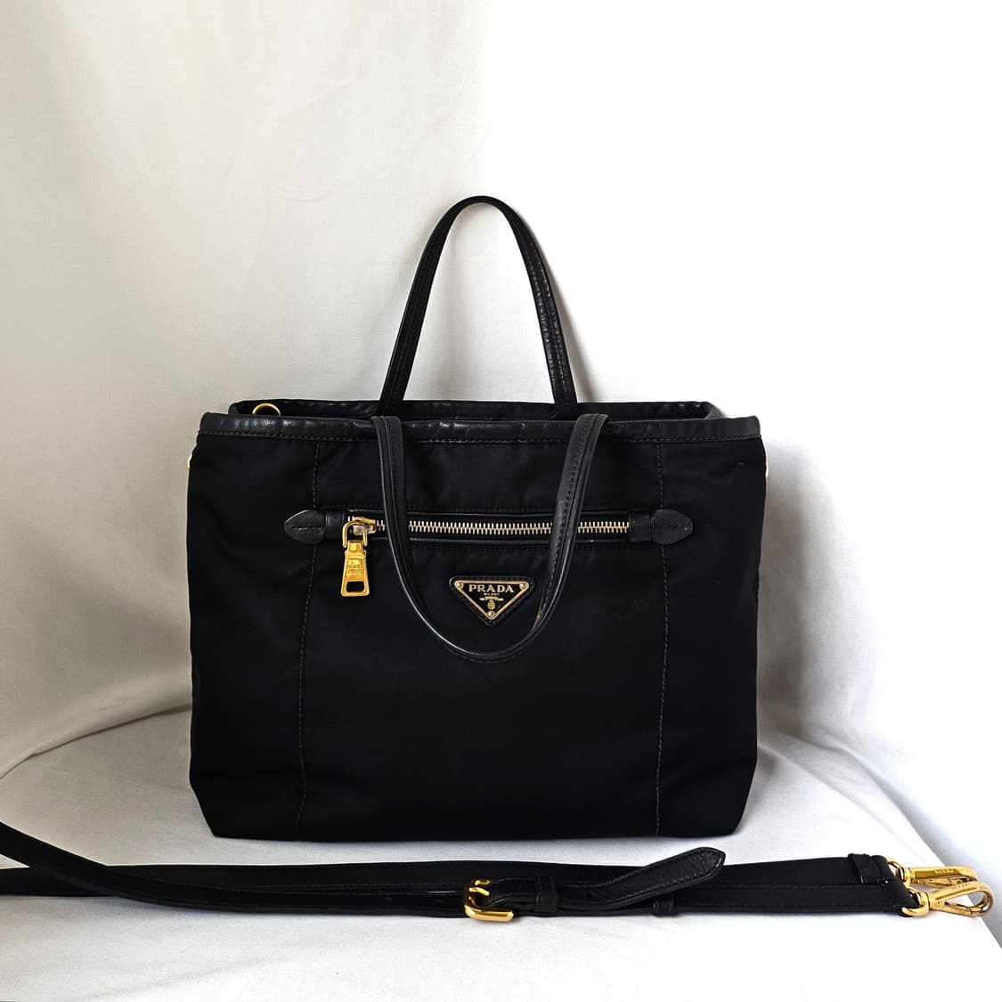 [정품 PRADA] 프라다 금장 나일론 2way백 토트백 크로스백 상품이미지2