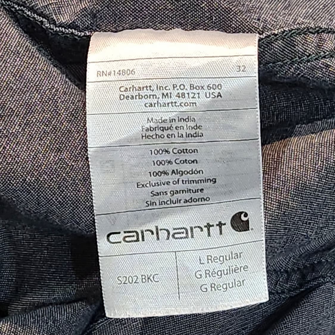칼하트 그레이 긴팔 셔츠 (L) 상품이미지3