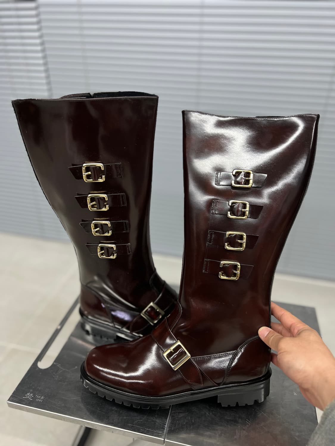 자주와인 골드버클 롱부츠 265 상품이미지5