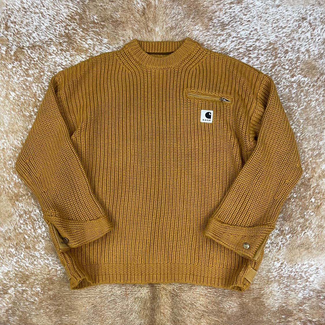 사카이 X 칼하트 WIP 니트 풀오버 디트로이트 베이지 상품이미지1
