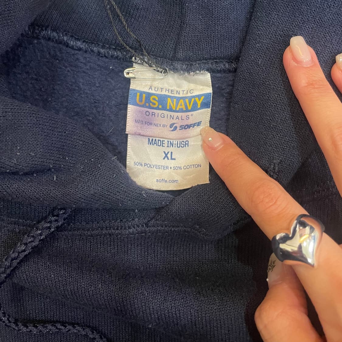 (XL) USA Soffe NAVY 밀리터리 미해군 후드티 상품이미지8