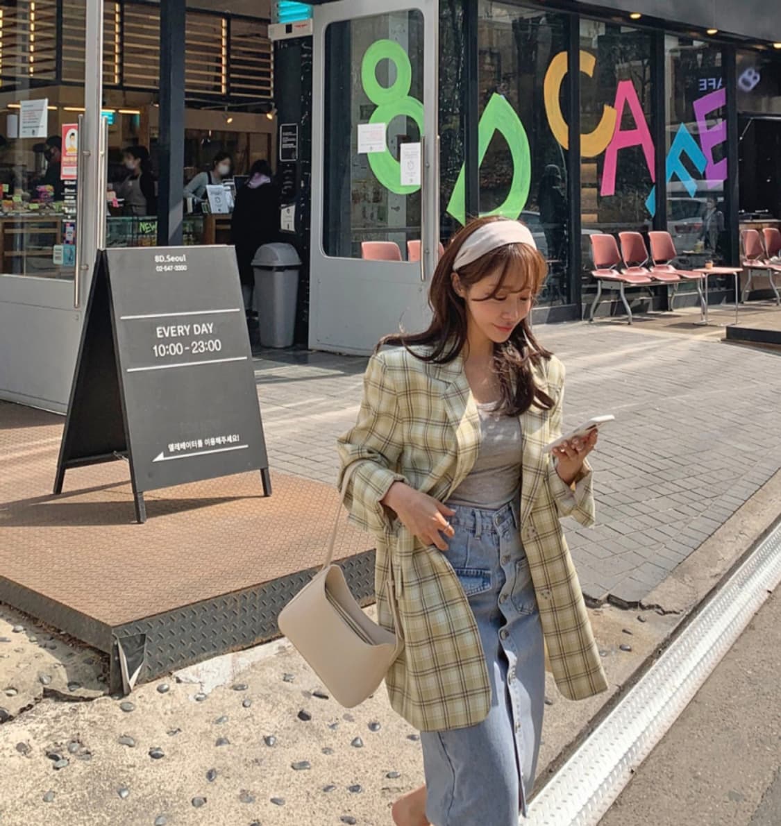 체크 오버핏 자켓 상품이미지1